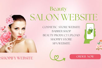 design beauty website, skincare, spa, makeup, nails, hair, beauty shopify store