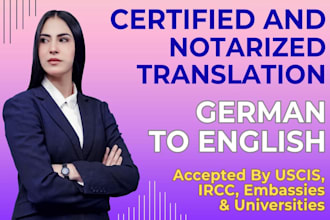give german to english translation certified and notarized