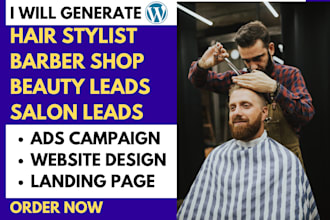 generate hair stylist barbershop beauty leads and build website