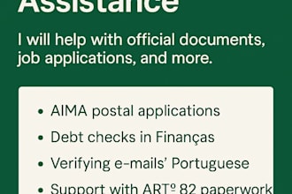assist with portuguese administrative tasks and official documents