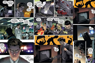 draw comic strip, graphic novel art, character design and cartoon illustration