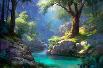 paint a realistic digital landscape, oil painting, art