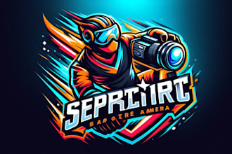 design camera mascot sport logo in 12 hours