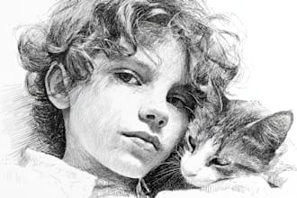 draw authentic sketch of people, animal or any object