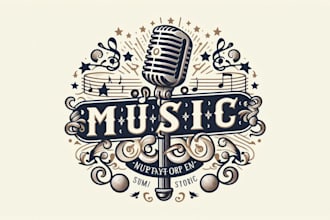 design awesome modern music store vintage logo only 15 hours