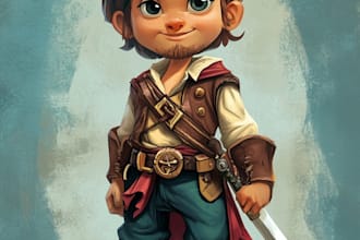 do a 2d character design and concept art for your game