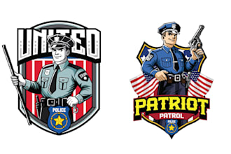 design skull vector illustration of police officers logo