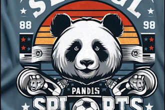 design retro t shirt panda logo