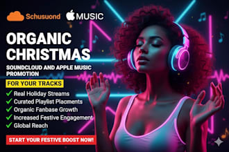 do organic christmas soundcloud and apple music promotion for your tracks