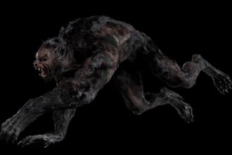 turn 2d illustration to 3d creature,monster,zombie, werewolf,rig and 3danimation