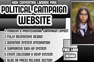 political campaign website volunteer signup and donation platform website