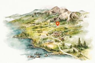 create a map illustration for your wedding