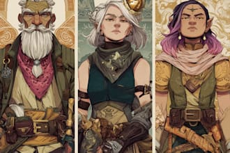 draw your dnd character art or dnd commission illustration