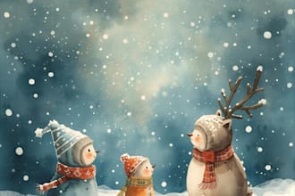 draw unique christmas illustration