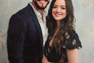 paint custom couple portrait