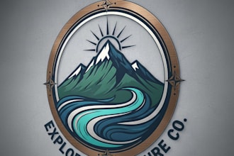 design retro vintage badge, round, circle or outdoor theme logo