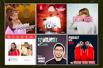 design a podcast cover art and podcast logo