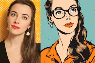 draw a professional pop art portrait