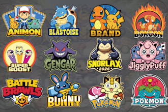 design custom pokemon card logo, and fakemon, character, anime, style