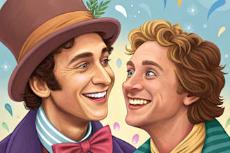 paint your character caricature and friendship portrait