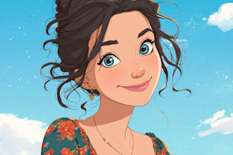 made a unique disney style portrait