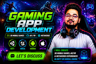 develop 3d mobile games, VR games and metaverse meta quest