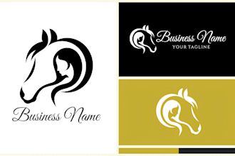 design modern horse, cat and animal farm logo for equestrian equine