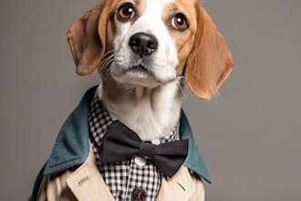 draw portrait of your pet in any clothes