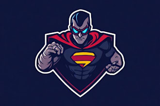 design super hero sports leagues logo