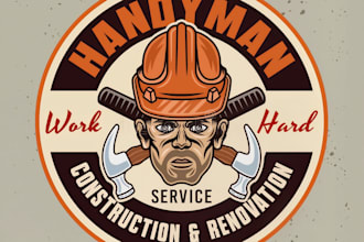 draw a unique cartoon handyman tradesman logo for you