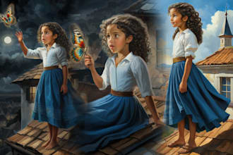 draw digital illustration in semi realistic style