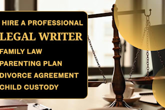 draft divorce plans parenting plans child custody agreements legal demand letter