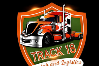 do unique trucking logistics dispatching transport logo