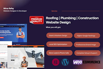 design SEO optimized roofing, construction, plumbing website