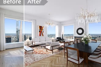 virtual interior staging, home furniture staging, residential virtual renovation