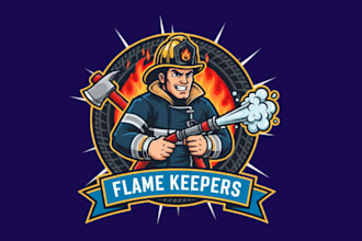design new style for fire fighter mascot logo design service