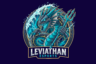 draw make new style for leviathan e sports mascot logo design service
