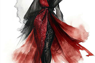 make digital fashion illustration or sketch