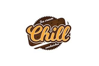 make minimal perfect logo for chill ice cream sandwiches
