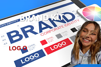 design brand kit modern minimalist logo and complete brand identity kit