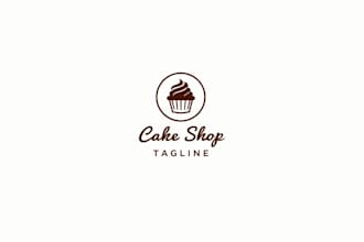 design awesome cake shop restaurant logo