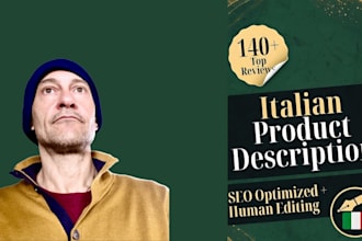 write italian product descriptions with SEO and human editing