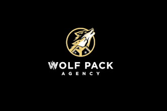 design awesome wolf pack agency logo