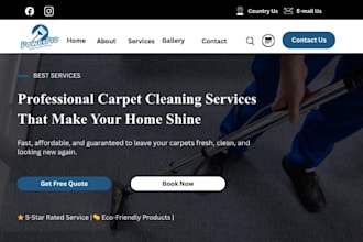 create a professional carpet cleaning website with booking and quote forms
