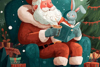 draw christmas illustrations and cards for you