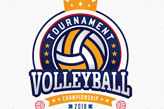 do a professional modern volleyball logo