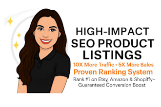 shopify, etsy product listings with SEO that rank
