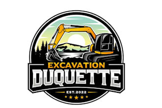 do modern excavator logo design 24 hours