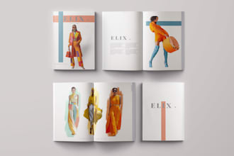 design a luxury fashion lookbook , product catalog or brand line sheet