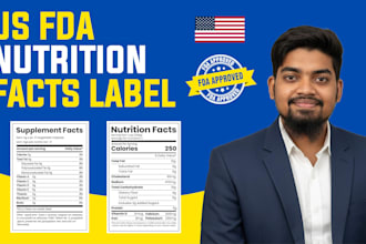 create fda compliant nutrition facts and supplement facts label for your product